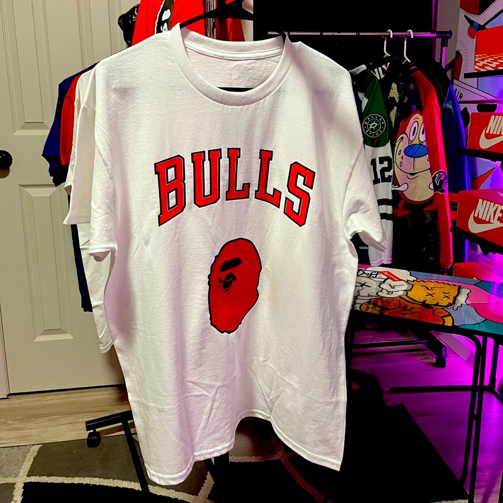 Custom bulls aape shirt - Picture 1 of 4